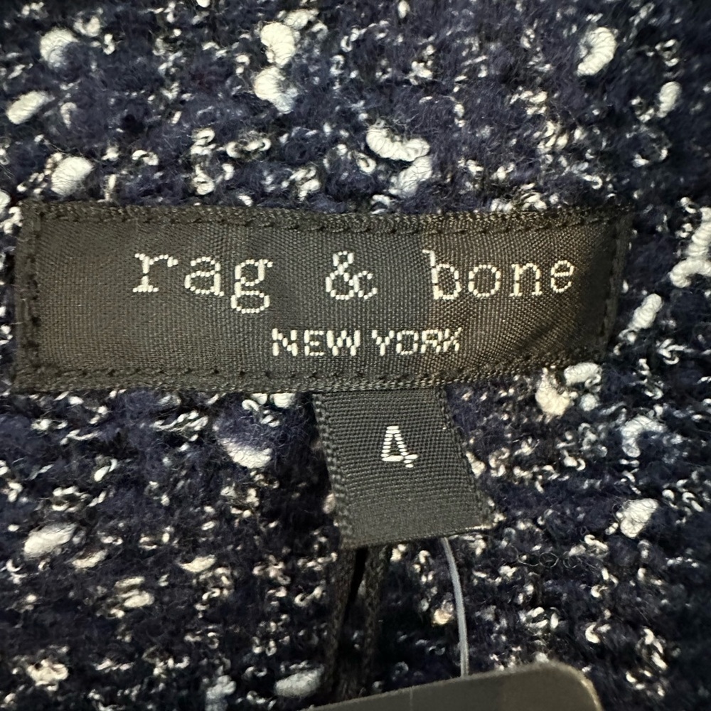 NWT rag & bone Slade Wool Tweed Blazer in Navy - Picture 12 of 13